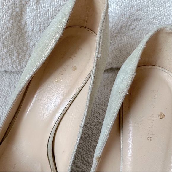 Kate Spade Leather Shimmer Butterfly Heels/Pumps 7.5 - Picture 3 of 6